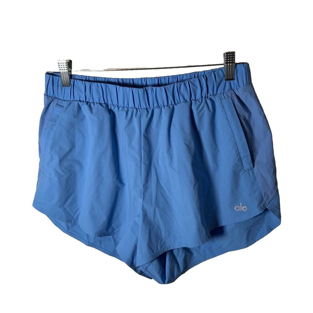 Alo Shorts Women's Medium Blue Pull On Lightweight Athletic Unlined Lightweight